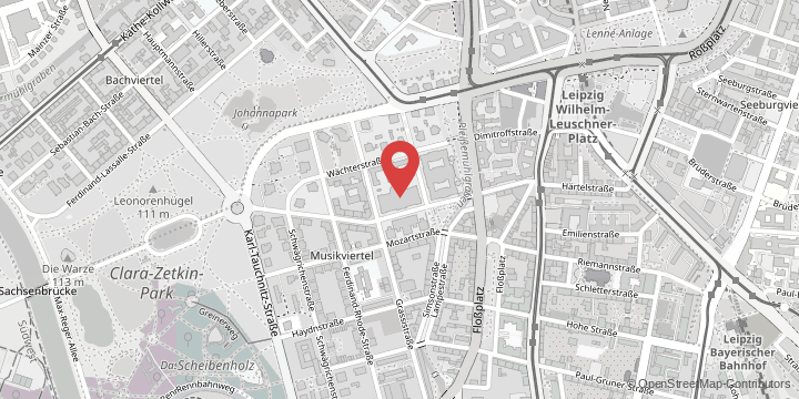the map shows the following location: University Library, Beethovenstraße 6, 04107 Leipzig