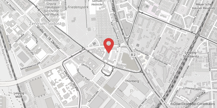 die Karte zeigt folgenden Standort: Sächsischer Inkubator für klinische Translation (SIKT), Philipp-Rosenthal-Straße 55, 04103 Leipzig