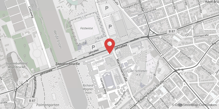 the map shows the following location: Faculty of Education, Marschnerstraße 31, 04109 Leipzig